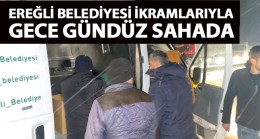 Ereğli Belediyesinden Yolda Mahsur Kalanlara Çay ve Çorba İkramı