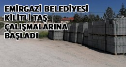 Emirgazi Belediyesinden Işıklar Mahallesine Kilitli Taş Çalışması