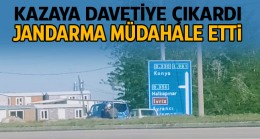 Karayolunda Ters Şeritte İlerlerken Jandarmaya Yakalandı