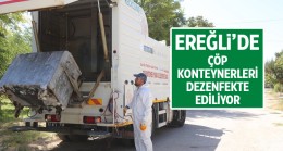 Ereğli Belediyesi Çöp Konteynerlerinde Temizlik ve Dezenfekte Çalışmalarını Başlattı