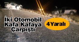 Belkaya Mahallesinde İki Otomobil Kafa Kafaya Çarpıştı: 4 Kişi Yaralandı