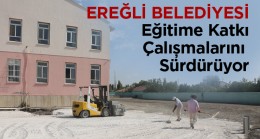 Ereğli Belediyesi, Türkmen Mahallesi İlkokulunda Çevre Düzenlemesi Yaptı
