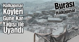 Konya’nın Halkapınar İlçesi Güne Bembeyaz Örtü İle Uyandı