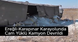 Ereğli-Karapınar Karayolu’nda Yoldan Çıkan Kamyon Devrildi