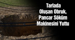 Karapınar İlçesinde Hasat Esnasında Tarlada Obruk Oluştu.