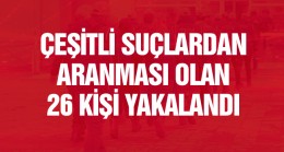 Ereğli Polisi, Yaptıkları Uygulamalarda Aranması Olan 26 Kişiyi Yakaladı