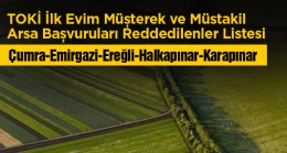 İlk Evim Projesi Arsa Başvuruları Reddedilenlerin Listesi Yayınlandı. İşte Başvurusu Reddedilenler