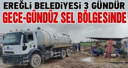 Ereğli Belediyesi Aziziye Mahallesinde Su Tahliye ve Yol Çalışmalarını Sürdürüyor