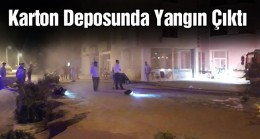 Karton Dolu Depoda Yangın Çıktı. İtfaiye Kontrol Altına Aldı