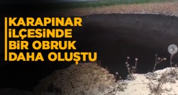 Karapınar İlçesinde Yeni Obruk Oluştu. Çöken Alanın 200 Metre Yakınında İşçiler Çalışıyordu