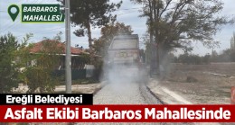 Ereğli Belediyesi Barbaros Mahallesinde Soğuk Asfalt Çalışması Gerçekleştirdi