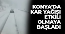 Konya’da Kar Yağışı Etkisi. Karayolu Araç Trafiğine Kapatıldı