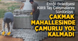 Ereğli Belediyesi Çakmak Mahallesinde Kilitli Parke Yol Çalışması Gerçekleştirdi