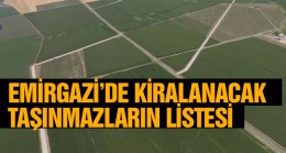 Emirgazi’de Ekilmeyen ve Kiraya Verilecek Araziler Listesi