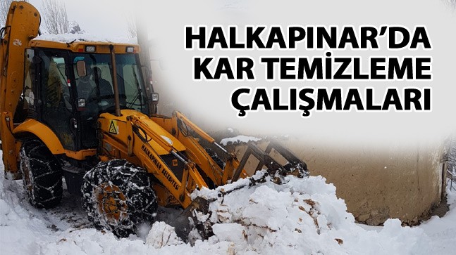 Halkapınar İlçesinde Kar Temizleme Çalışmaları Sürüyor