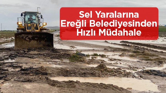 Ereğli Belediyesi Ekipleri Sel Hasarlarını Gideriyor