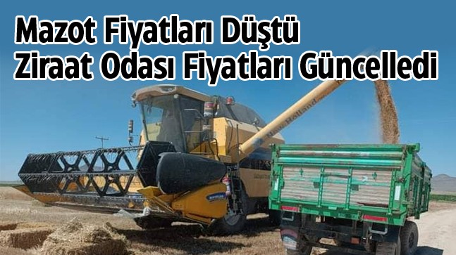 Mazot Fiyatlarının Düşmesi İle Birlikte Biçerdöver Fiyatları Da Güncellendi