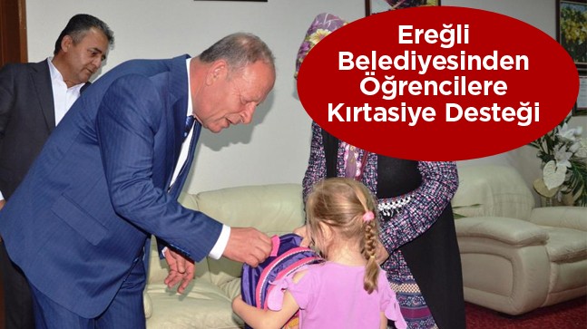 Ereğli Belediyesi, Eğitime Katkı Faaliyetleri Kapsamında Kırtasiye Dağıtımı Yaptı