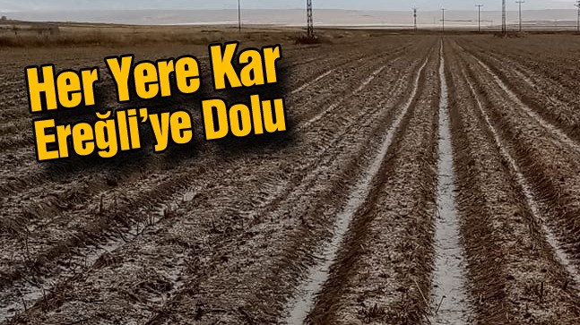 Ereğli Kar Beklerken Dolu Yağdı.