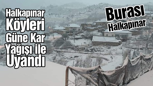 Konya’nın Halkapınar İlçesi Güne Bembeyaz Örtü İle Uyandı