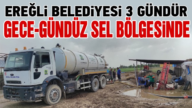 Ereğli Belediyesi Aziziye Mahallesinde Su Tahliye ve Yol Çalışmalarını Sürdürüyor