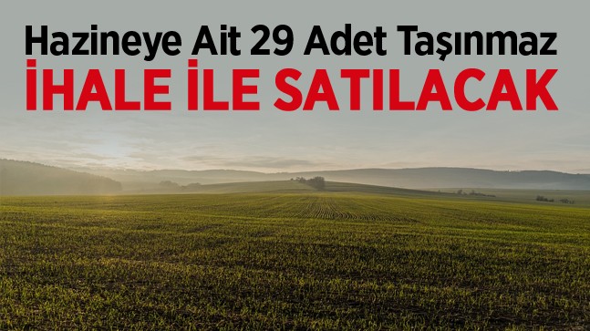 Hazineye Ait 29 Adet Tarım Arazisi İhale Yoluyla Satılacak. Detaylar Haberimizde…