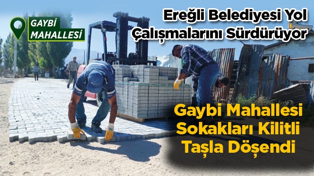 Ereğli Belediyesi Kilitli Parke Taşı Yol Çalışmasına Devam Ediyor