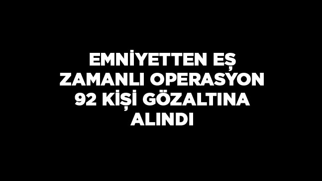 Konya Emniyetinden Eşzamanlı Operasyon. 68 Kişi Tutuklandı