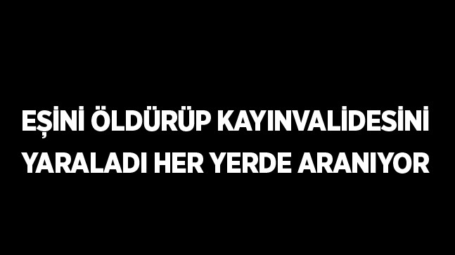 Eşini Öldürdü, Kayınvalidesini Yaraladı, Her Yerde Aranıyor