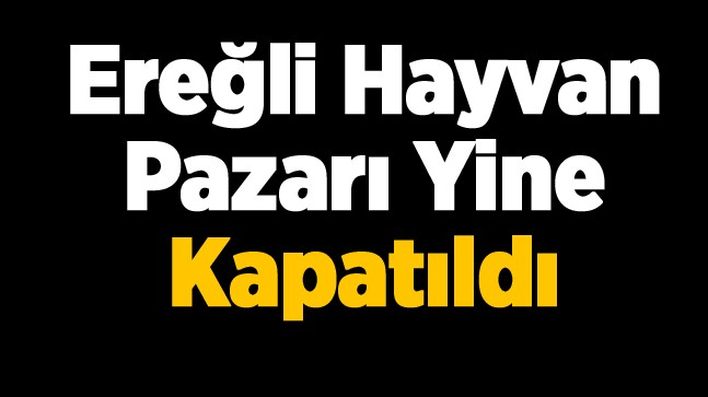 Ereğli Hayvan Pazarı Yine Kapatıldı