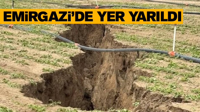 Emirgazi’de Yağışlar Sonrası Toprakta Büyük Bir Yarılma Meydana Geldi