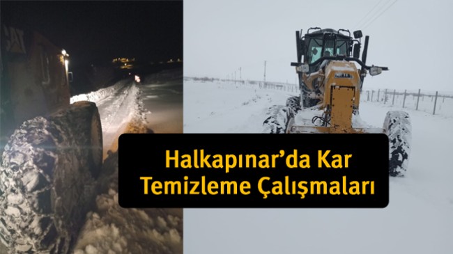 Halkapınar İlçesinde Kar Temizleme Çalışmaları