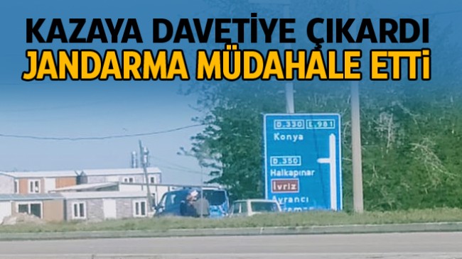 Karayolunda Ters Şeritte İlerlerken Jandarmaya Yakalandı