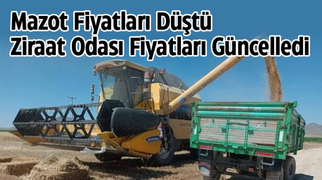 Mazot Fiyatlarının Düşmesi İle Birlikte Biçerdöver Fiyatları Da Güncellendi