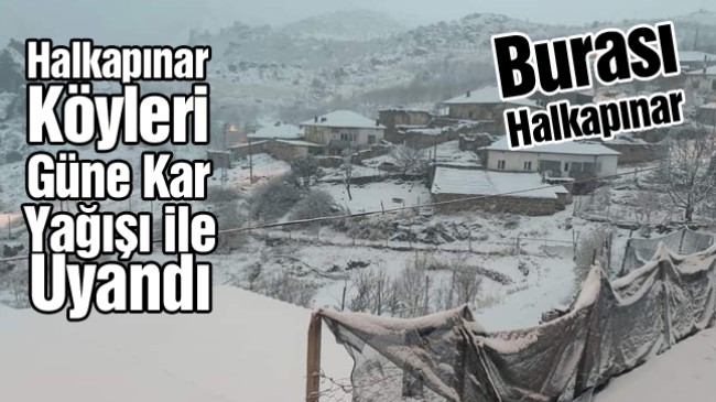 Konya’nın Halkapınar İlçesi Güne Bembeyaz Örtü İle Uyandı