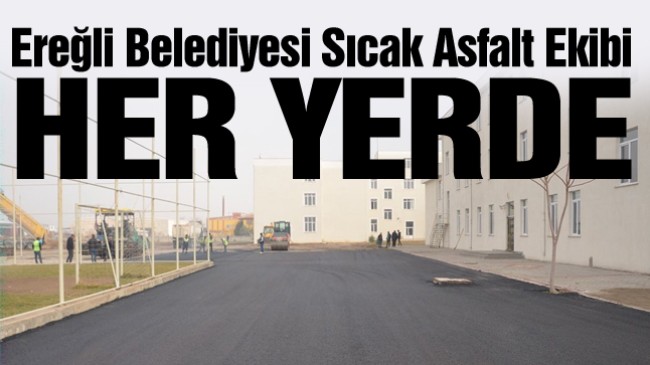 Belediye Ekipleri ERMES Kolejinde Sıcak Asfalt Çalışması Gerçekleştirdi