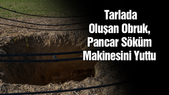 Karapınar İlçesinde Hasat Esnasında Tarlada Obruk Oluştu.