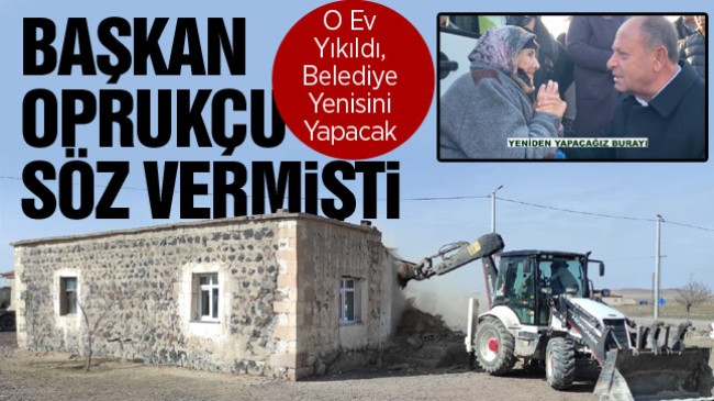 Depremde Evi Hasar Gören Belkayalı Yaşlı Kadının Evi Belediye Tarafından Yapılacak.