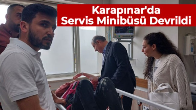 Karapınar’da Servis Minibüsü Devrildi