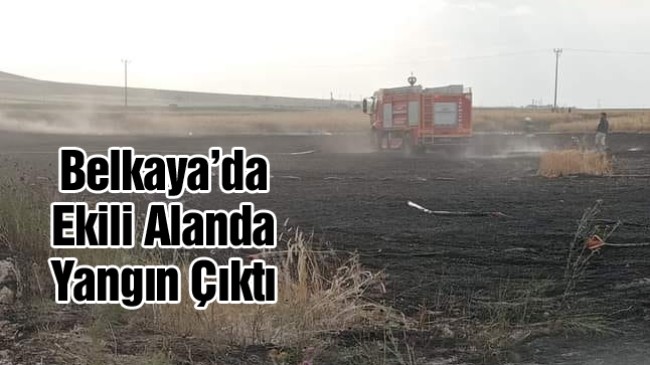 Belkaya’da Ekili Alanda Yangın Çıktı