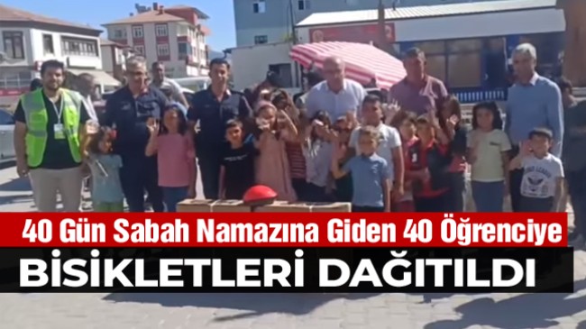 Emirgazi İlçesinde Sabah Namazına Giden Öğrencilere Bisikletleri Dağıtıldı