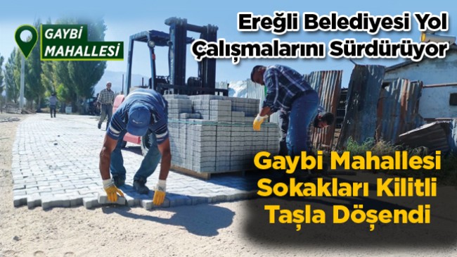 Ereğli Belediyesi Kilitli Parke Taşı Yol Çalışmasına Devam Ediyor