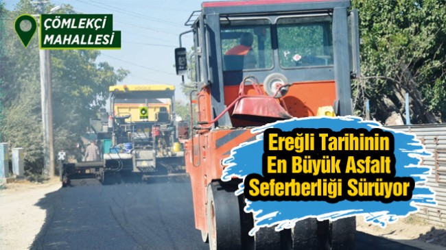 Ereğli Belediyesi Ekipleri Sıcak Asfalt Çalışması Gerçekleştirdi