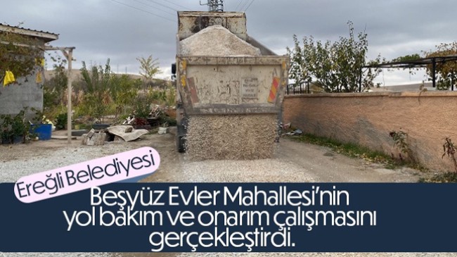 Ereğli Belediyesi Beşyüz Evler Mahallesi’nde Yol Bakım ve Onarım Çalışması Gerçekleştirdi