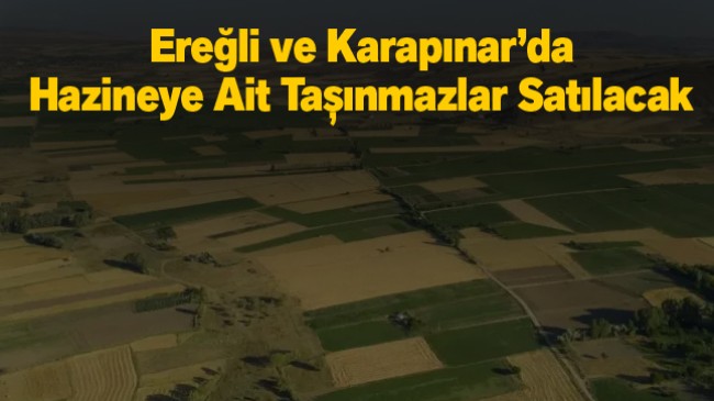 Ereğli ve Karapınar’da Hazineye Ait Taşınmazlar Satılacak