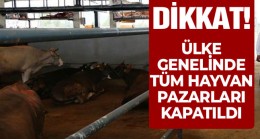 Türkiye Genelinde Tüm Hayvan Pazarları İkinci Emre Kadar Kapatıldı